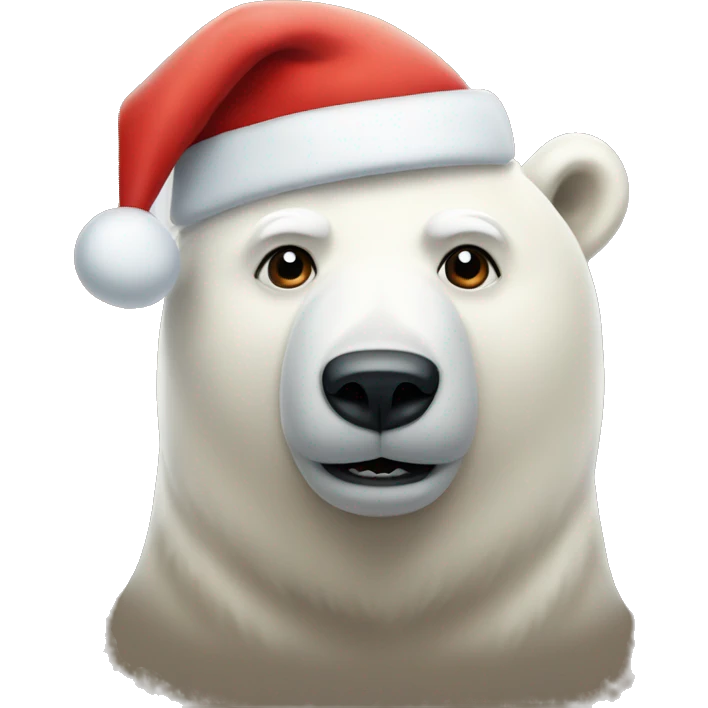 polar bear with santa hat emoji