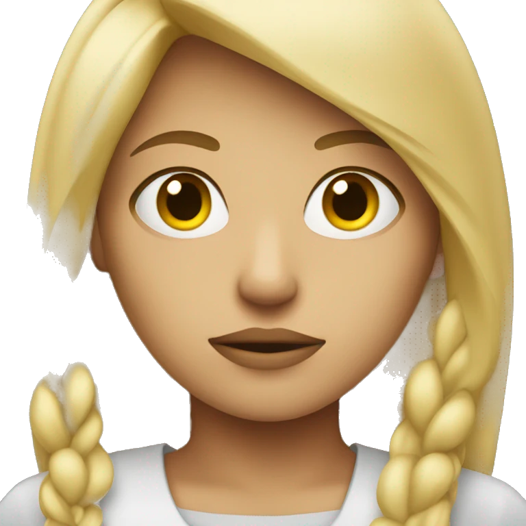 very serious blond girl  emoji
