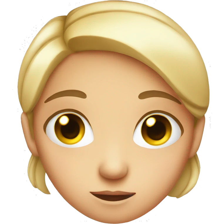 Girl with eyes sparkling because of the emotion emoji