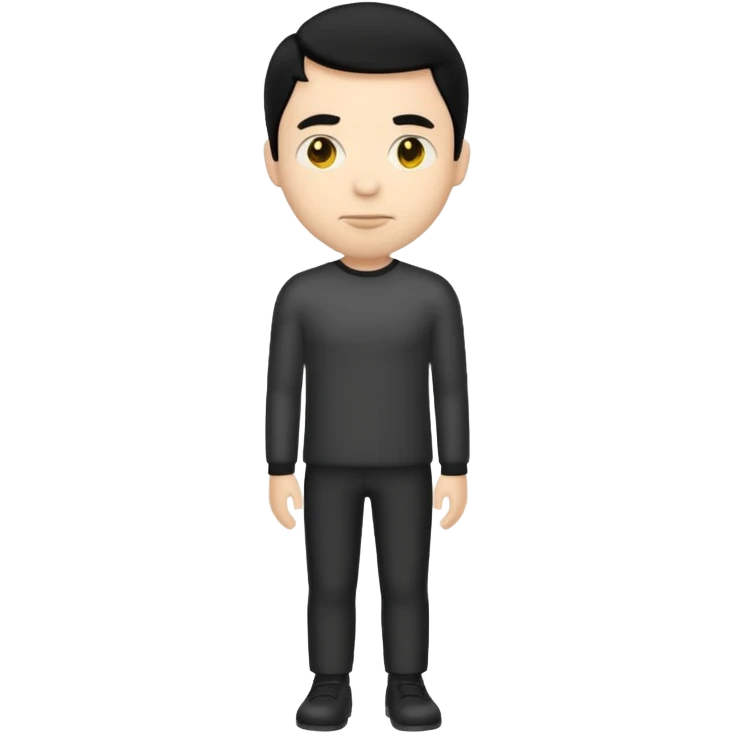 emoji man light skin and black hair, CUERPO COMPLETO, SOLO EL EMOJI SIN NINGUNA EXPRECION emoji