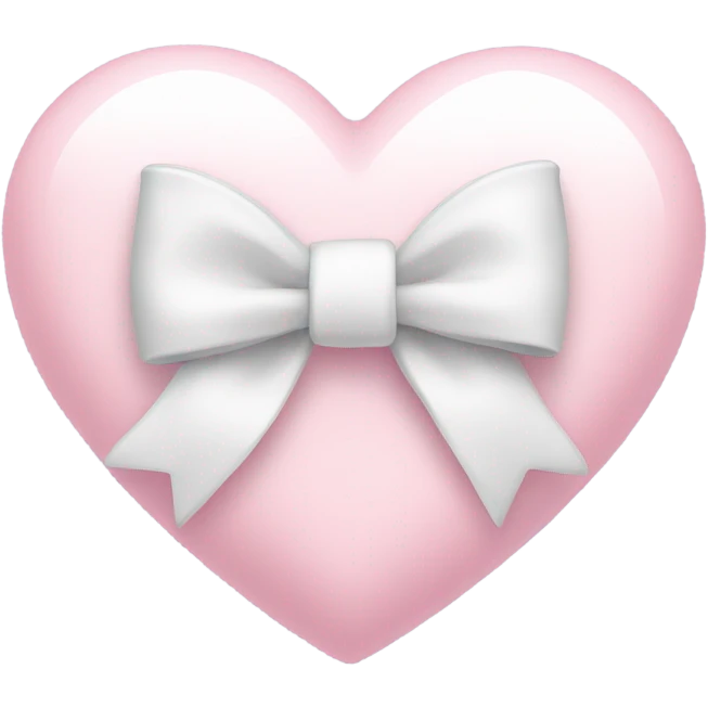 Pastel pink heart with white bow emoji