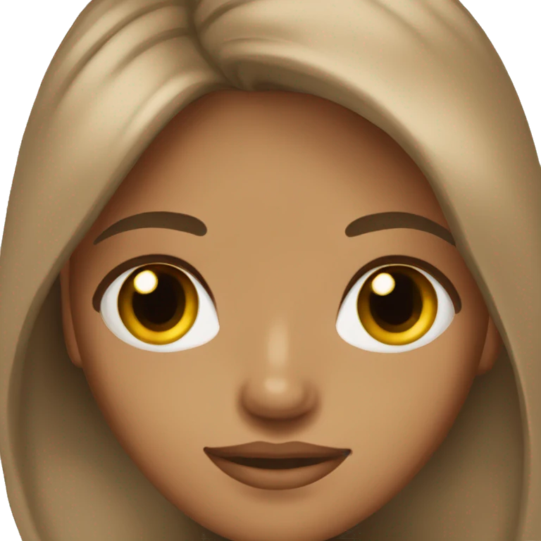 stunning tan girl light brown hair brown eyes emoji