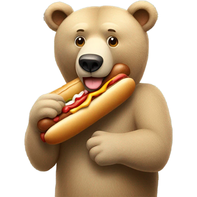 A bear with a hot dog emoji