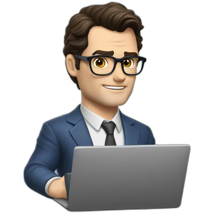 henry cavill clark kent using a laptop emoji