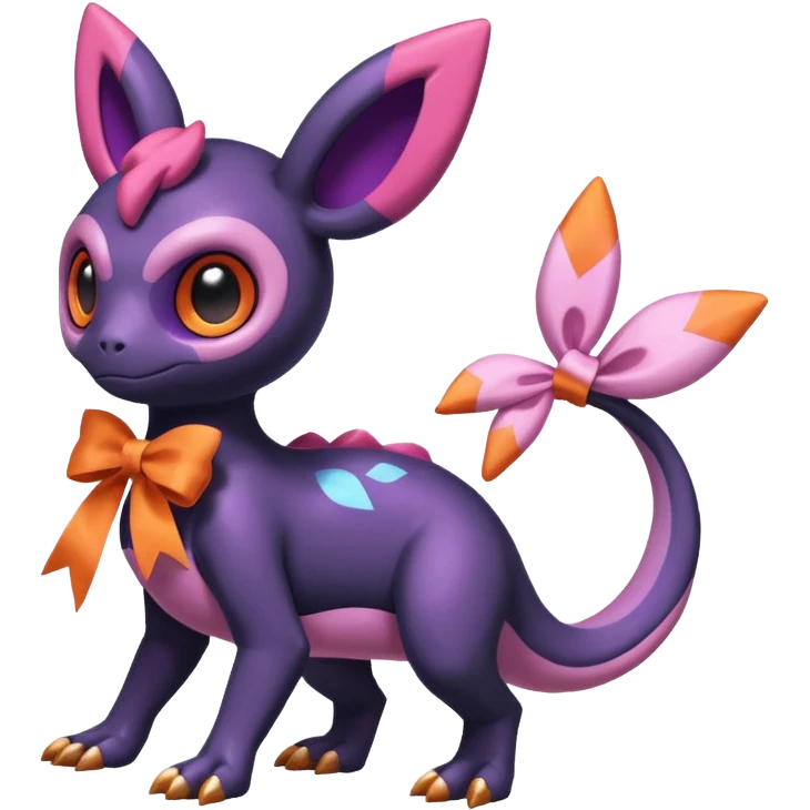Shiny Duskull-Salandit-Sylveon-Fakémon-hybrid-creature (full body)  emoji