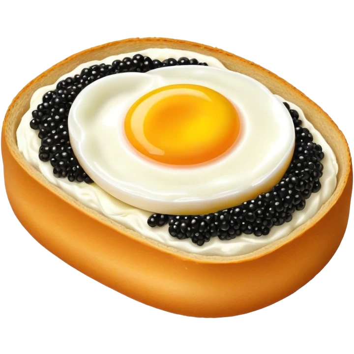 Bread with caviar and egg emoji