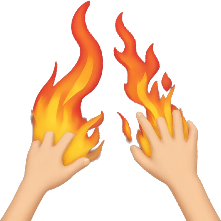hands creating fire emoji