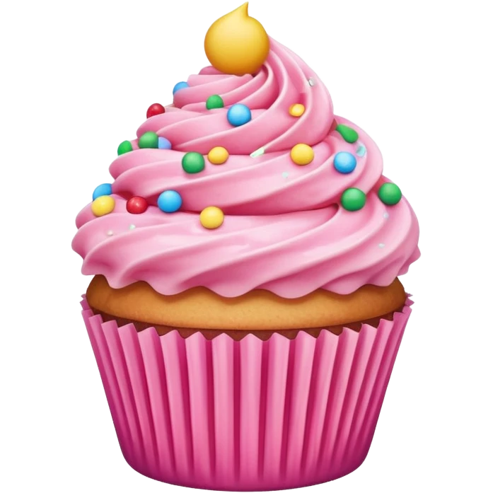 Cupcake with pink icing emoji