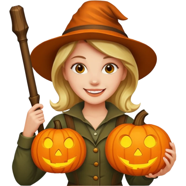 Woman Hunter With Jack o Lantern emoji