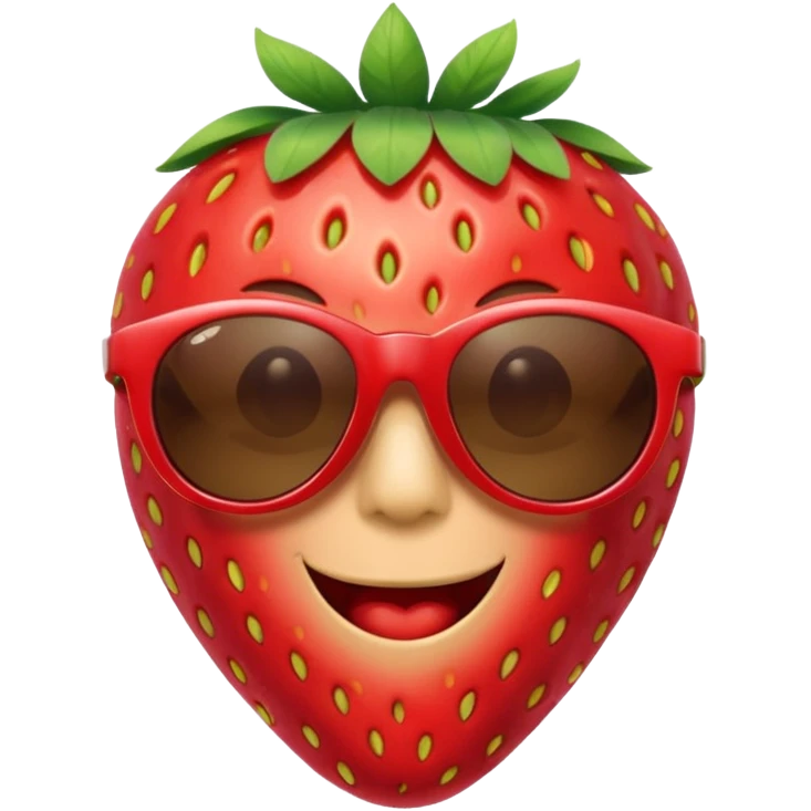 Fruit with Sunglasses, strawberry emoji