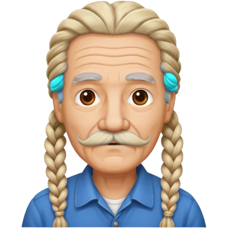 very old,  and mustached, haired, braided, emoji