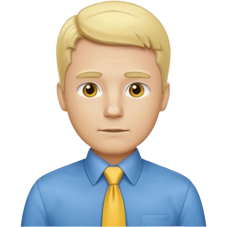 consulting man with hand with white skin and blonde hair with blue shirt and yellow tie emoji