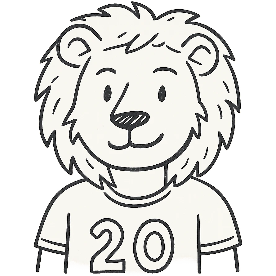A 20-year-old anthropomorphic lion emoji