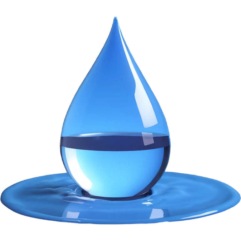 realistic water drop, highly detailed, with reflections, 3D style emoji