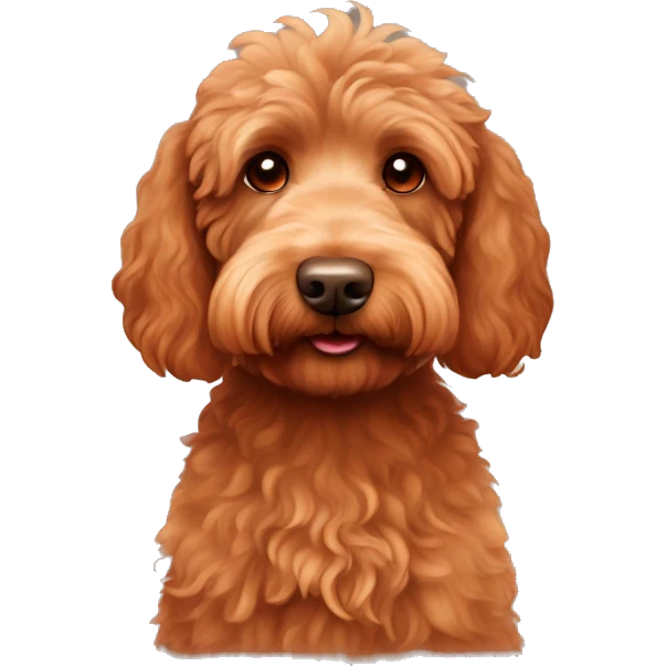 Red Labradoodle with two bows in her hair  emoji