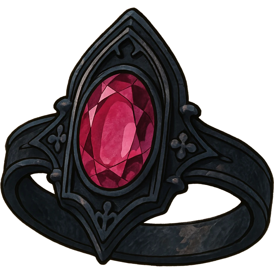 gothic ring, black and pink colors emoji