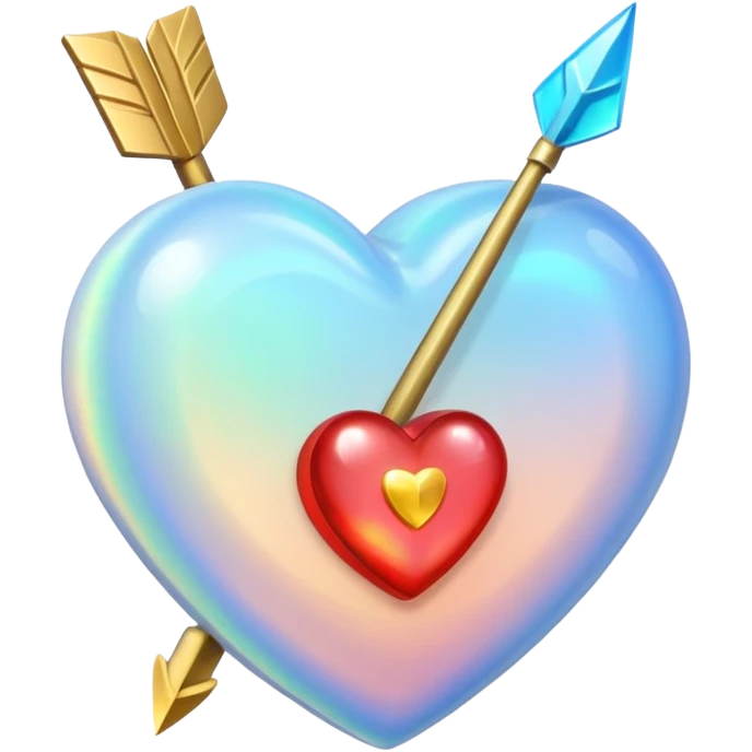 Opal heart with arrow through it  emoji
