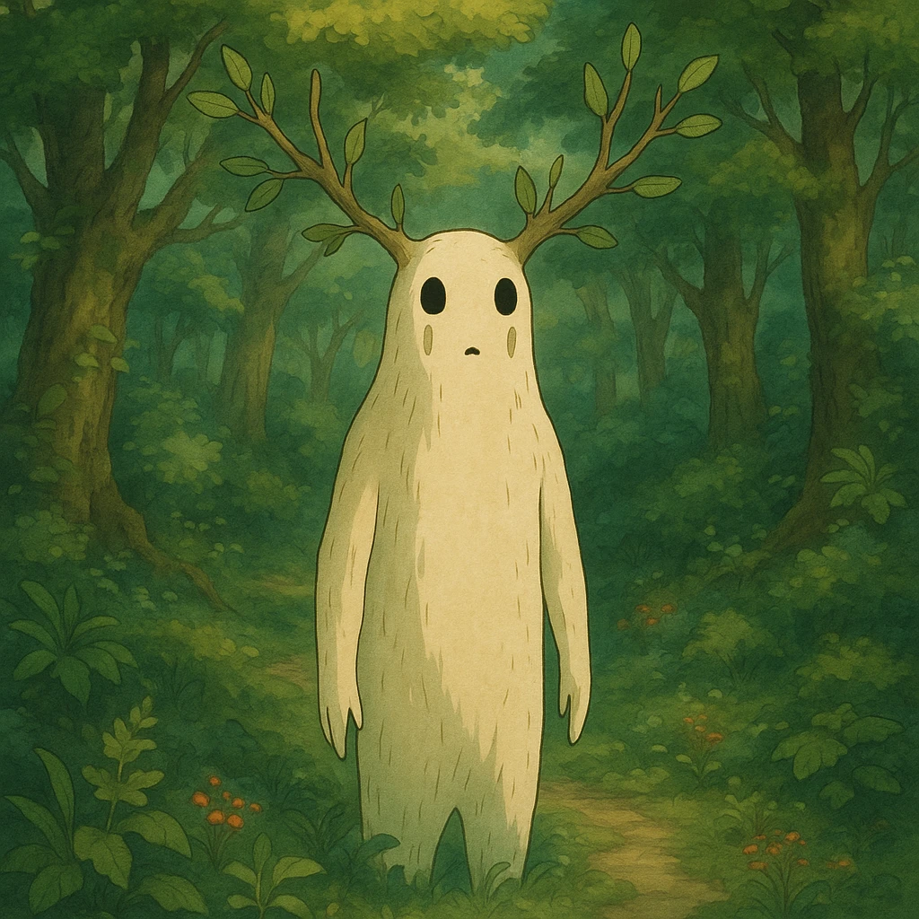 fantastical forest spirit in ghibli style emoji