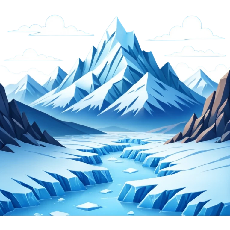Ice Planet – frozen surface, icy mountains, blizzards emoji