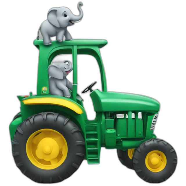 Un éléphant sur un tracteur  emoji