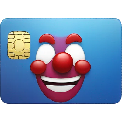 credit card with clown face emoji