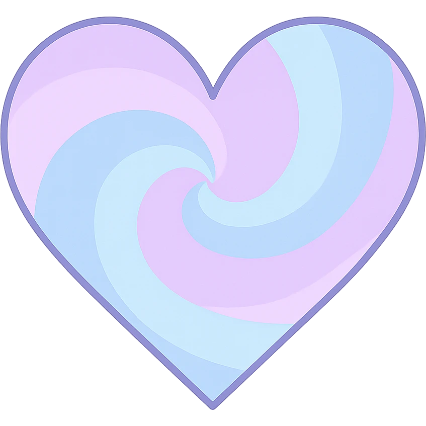 heart with a pastel purple and blue swirl, clean digital illustration emoji