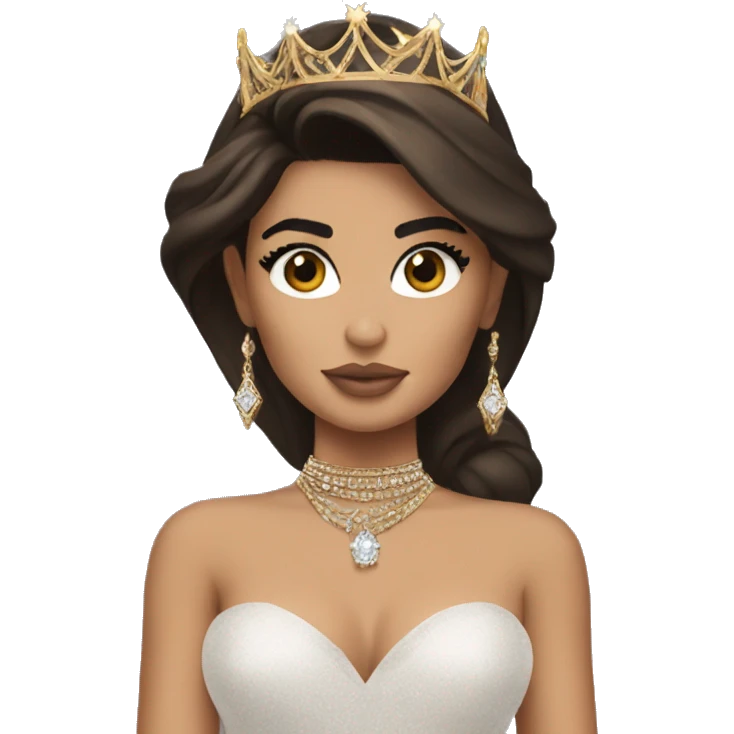 Kylie Jenner Princess with jewellery brown hair emoji