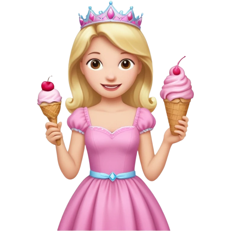 Princess with ice cream emoji