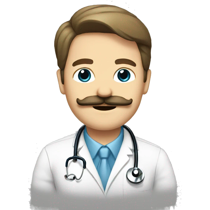 doctor with moustaches caucasian emoji
