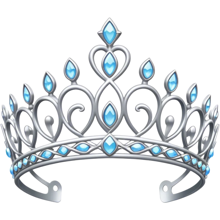 Realistic silver princess tiara emoji