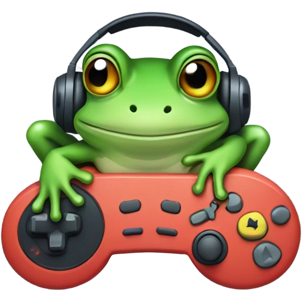 Frog playing Fortnite emoji
