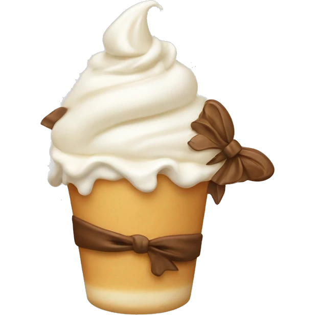 Milk Martin with whipped cream on top and a bow around the stem emoji
