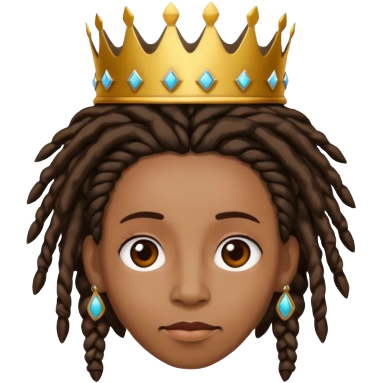 Black Nan with dreads and a crown  emoji