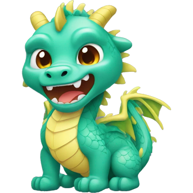 Cute Chinese dragon broken hearted emoji