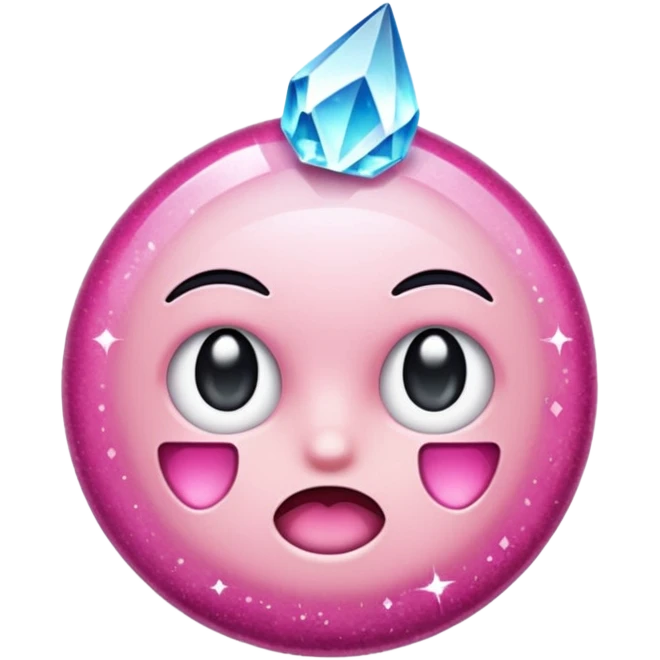 glitter cristal rosa shock emoji