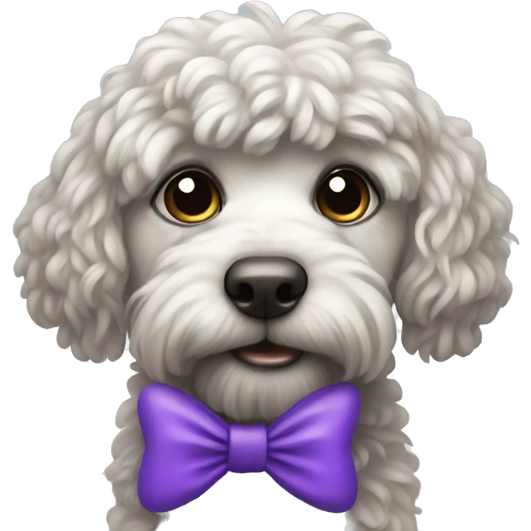 Great doodle with purple bow  emoji