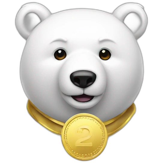 white bear with gold coin emoji