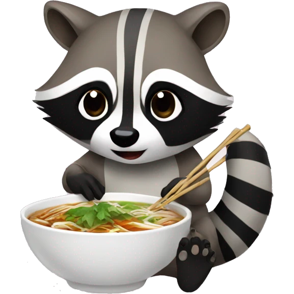 Raccoon eating pho  emoji