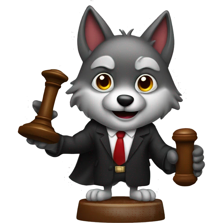 wolf  judge with gavel  emoji