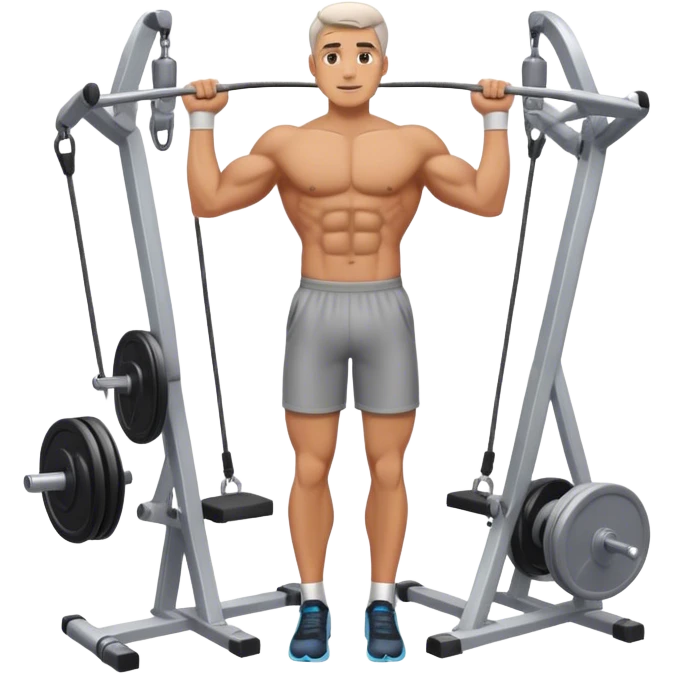 standing fit man cable-machine-exercise emoji