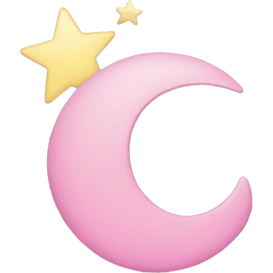 Pink stars with moon  emoji