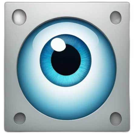 blue eye in a square  emoji