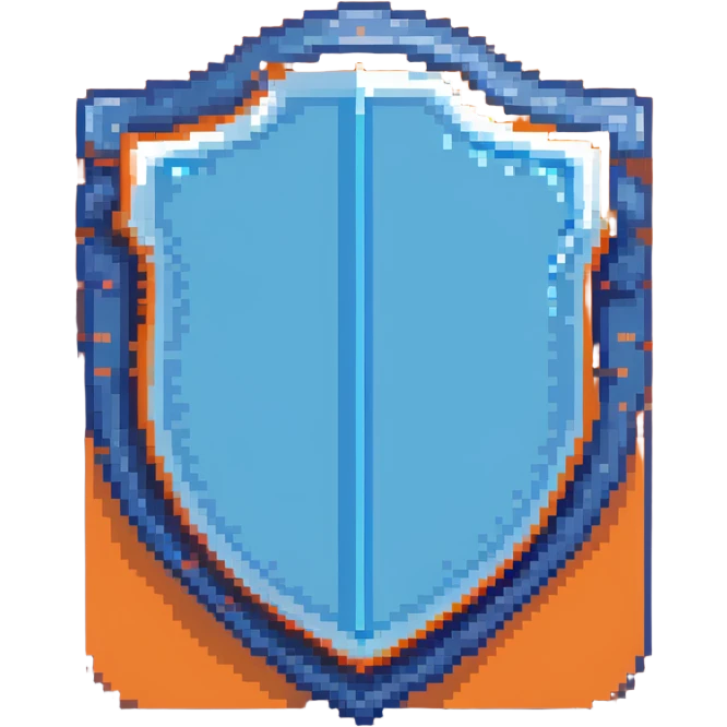simple blue magical code shield with aura emoji