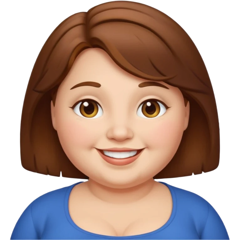 chubby lady with a  brown hair emoji