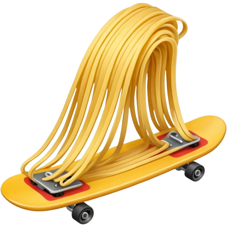 a piece of spaghetti skateboarding emoji