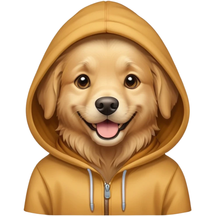 Golden retriever with hoodie emoji