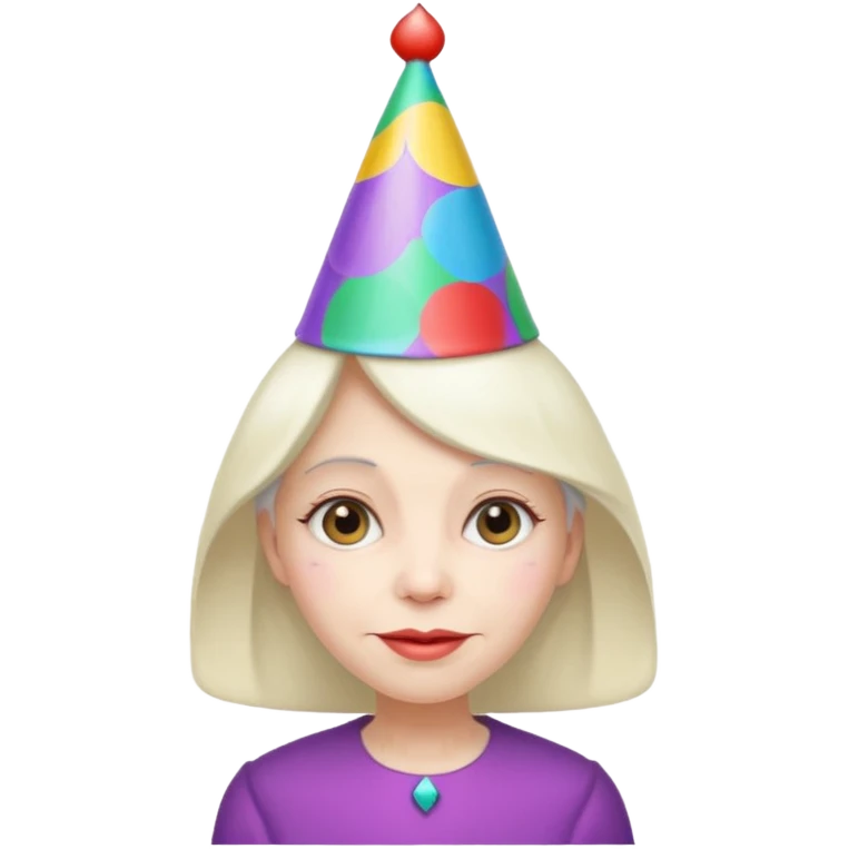 party hatted old girl emoji