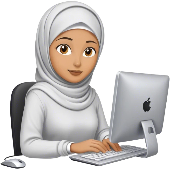 hijab woman working in computer emoji