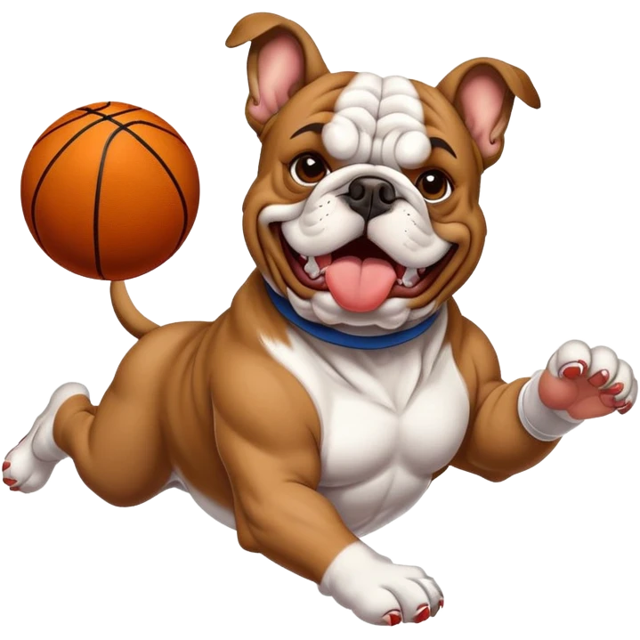 Bulldog dunking a basketball  emoji