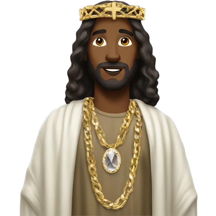 Black Jesus with some bling on emoji
